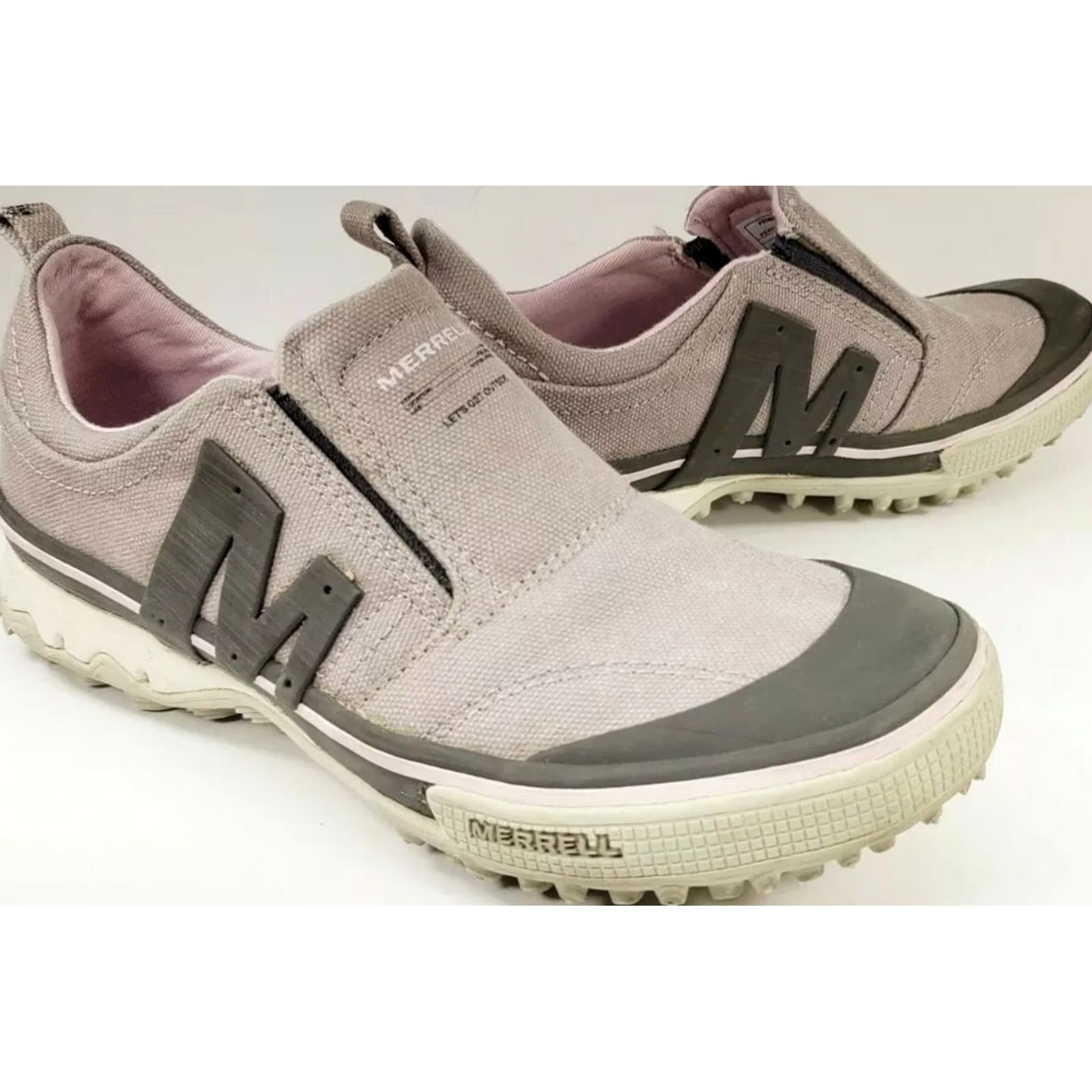 Merrell Merrell Opal Moc Gray Slip-on Sneaker Womens Size 7M Canvas Walking and Trail J75582 Size US 7 / IT 37 - 2 Thumbnail