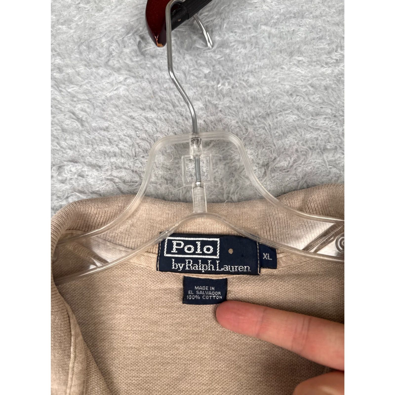 Ralph Lauren VINTAGE Ralph Lauren Polo Shirt Adult XL Beige 100% Cotton Short Sleeve Men Regular with Logo Embroidered, Polo, 90s Inspired, Sports, Golf Mens Size US XL / EU 56 / 4 - 7 Thumbnail