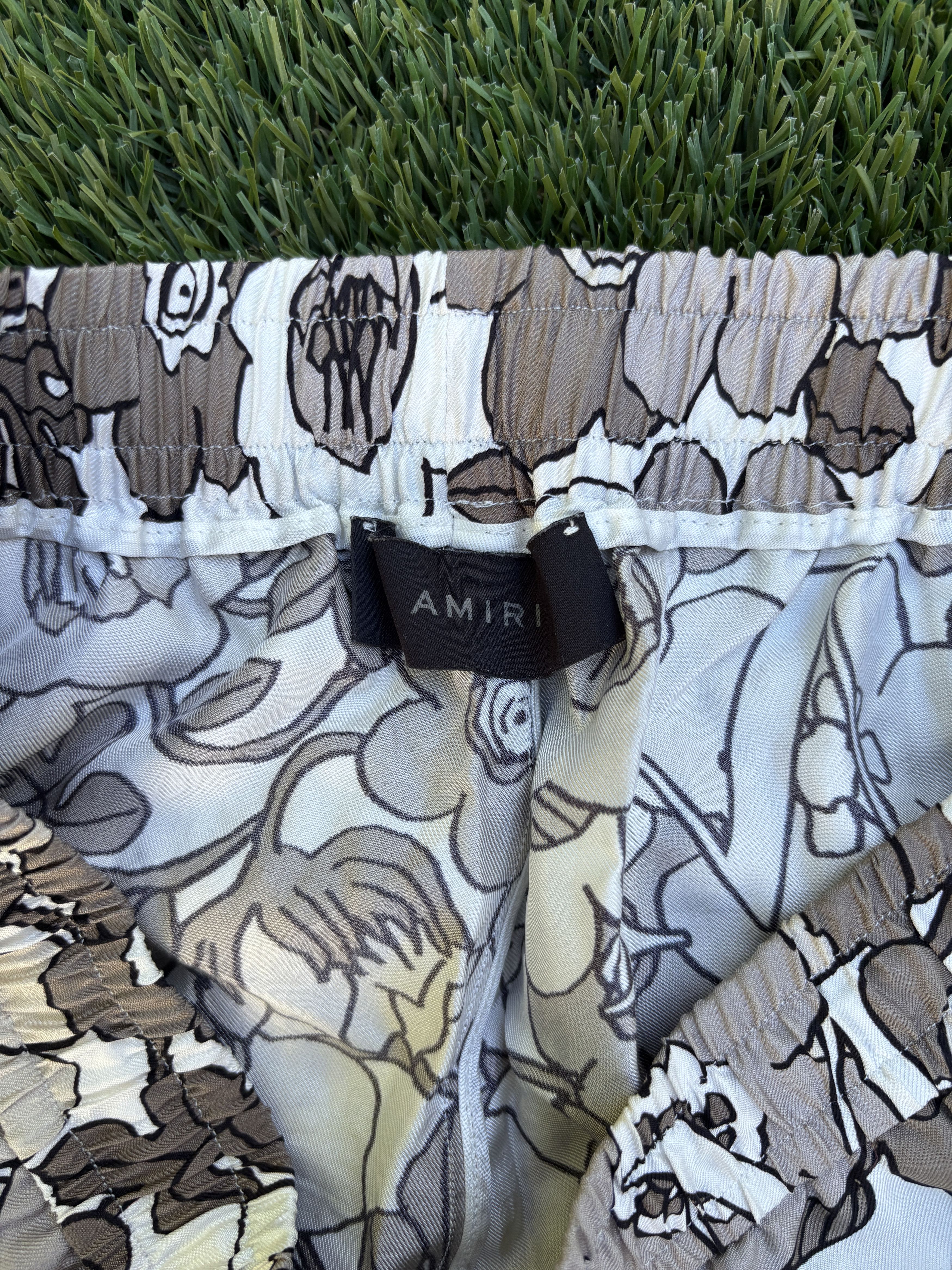 Amiri AMIRI Floral printed SILK shorts - GRAY Size US 32 / EU 48 - 2 Thumbnail