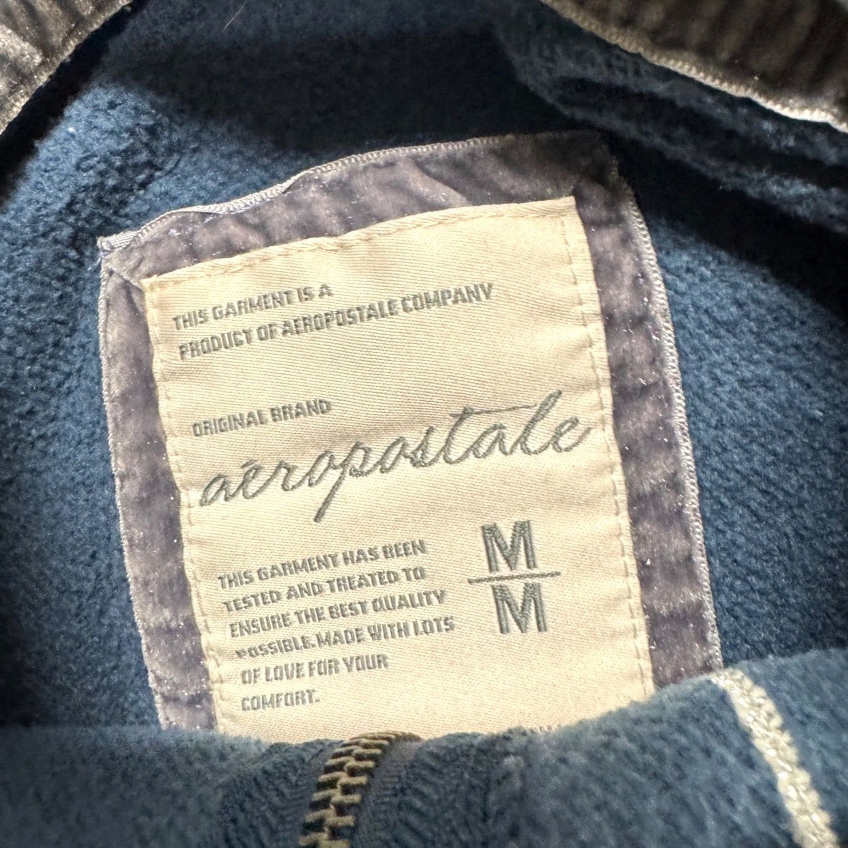 Aeropostale VINTAGE Aeropostale Full-zip Jacket Womens XS Striped Hooded Full-zip Y2K Grunge Shirt Womens XS Blue Distressed Flare? Size XS / US 0-2 / IT 36-38 - 2 Thumbnail