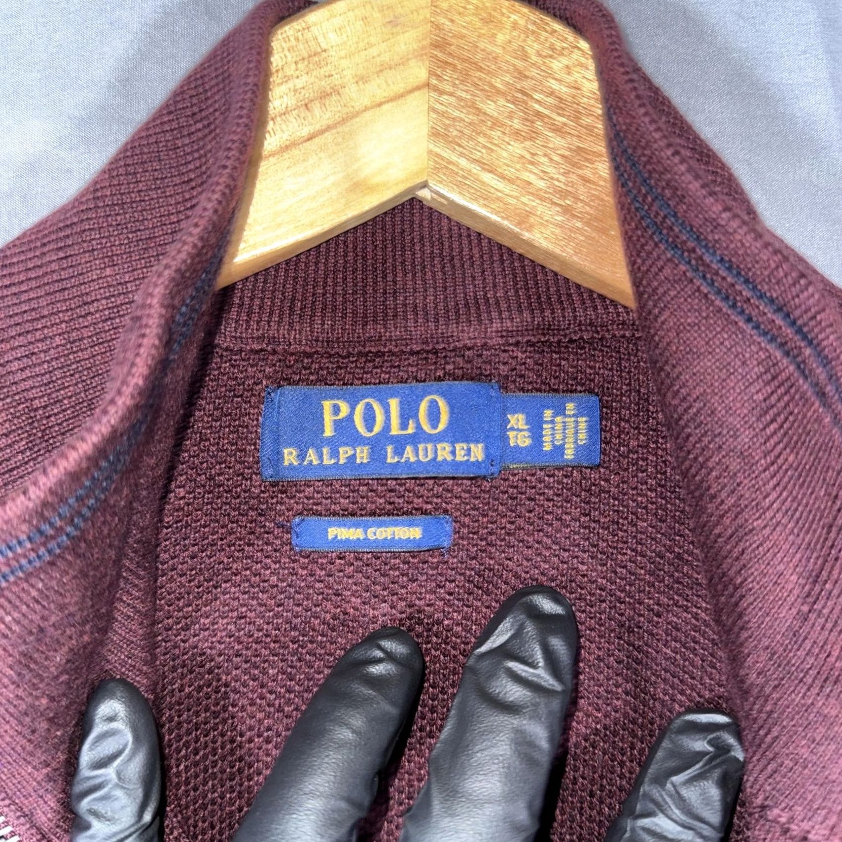 Polo Ralph Lauren Polo Ralph Lauren Sweater Mens XL Red Quarter Zip Mock Neck Knit Cotton Pullover Regular Fit Varsity Pony Logo 1/4 Zip Size US XL / EU 56 / 4 - 3 Thumbnail