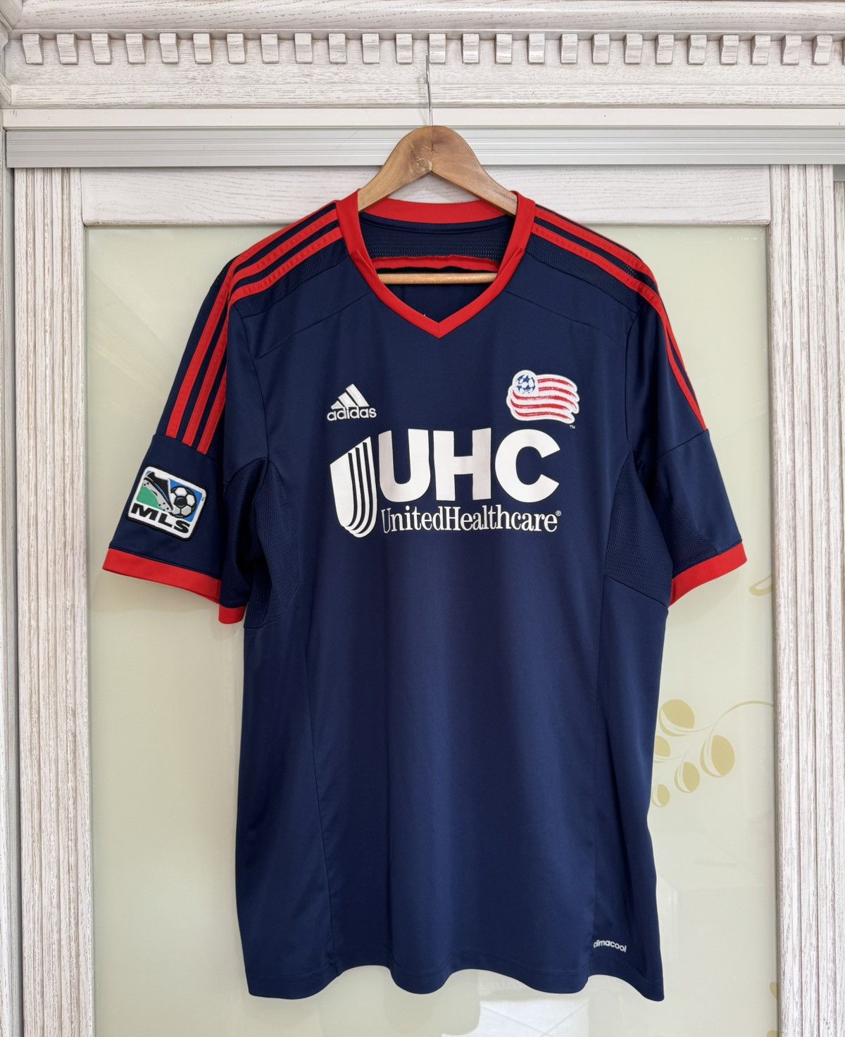 Adidas New England Revolution 2014-2015 Home Soccer Jersey Kit Size US XL / EU 56 / 4 - 1 Thumbnail