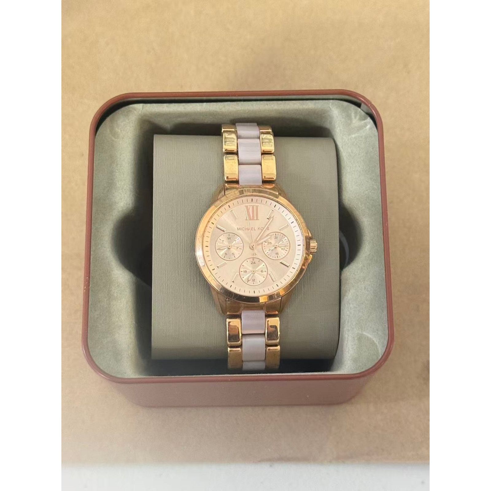 Michael Kors Michael Kors MK6818 Rose Gold-Tone and Acetate Watch Size ONE SIZE - 1 Thumbnail