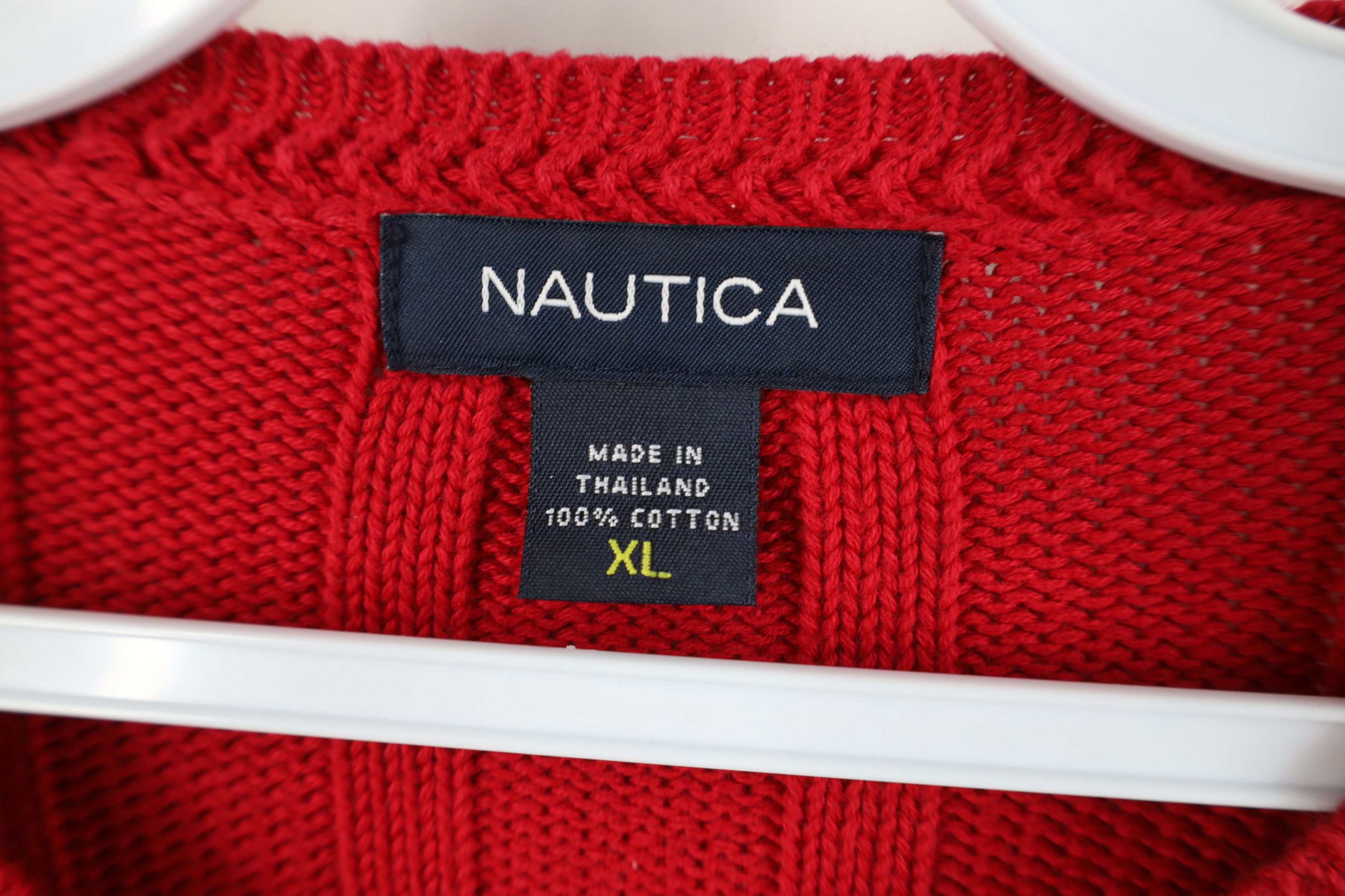 Nautica Vintage 90s Y2K Nautica Cotton Ribbed Knit Crewneck Sweater Size US XL / EU 56 / 4 - 8 Thumbnail