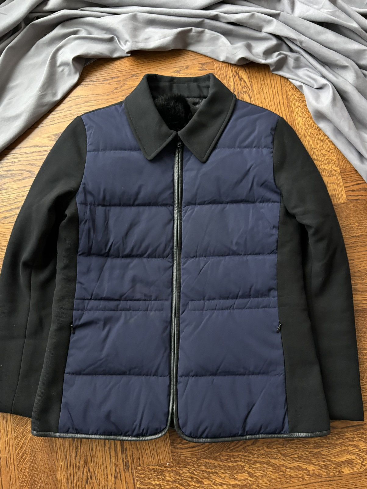 Theory Theory Rabbit Fur Trim Collar Winter Jacket Lambskin Bomber Size M / US 6-8 / IT 42-44 - 3 Thumbnail