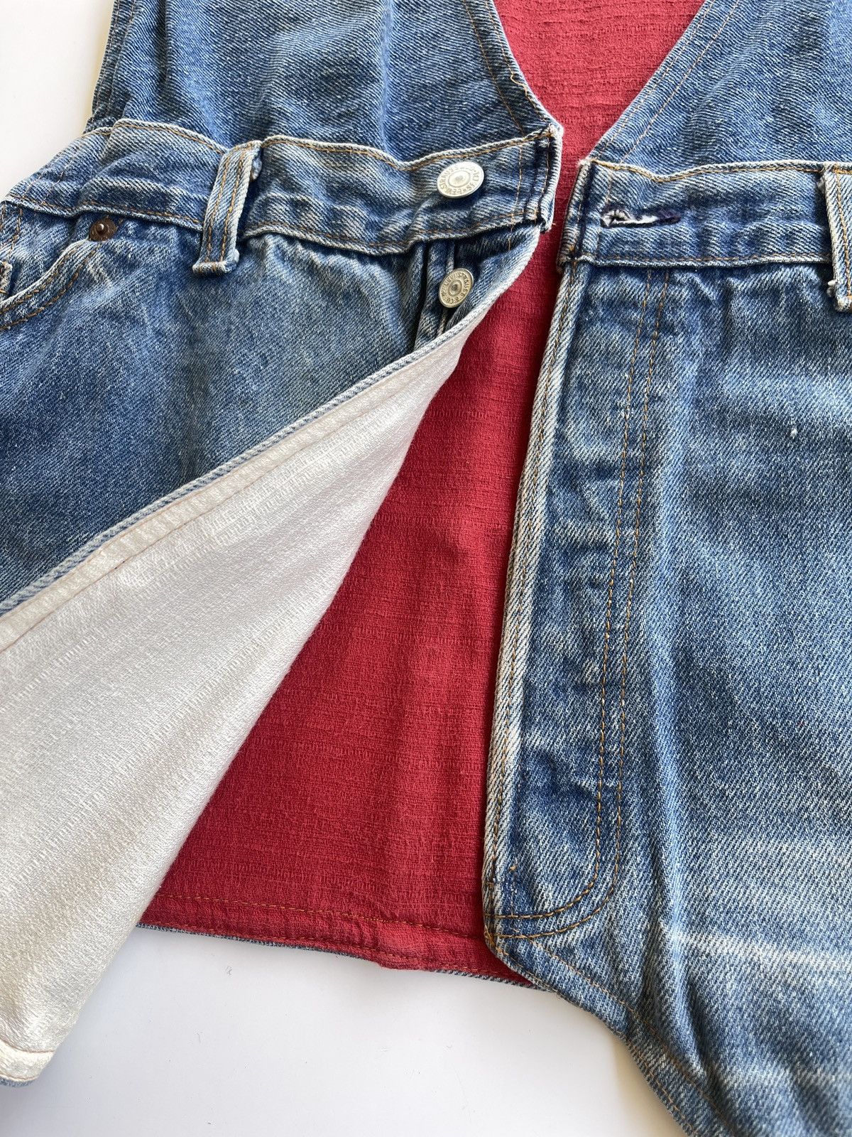 Levi's Vintage Clothing Levis X Louis Papa Reconstruct Custom Denim Vest Size M / US 6-8 / IT 42-44 - 12 Thumbnail