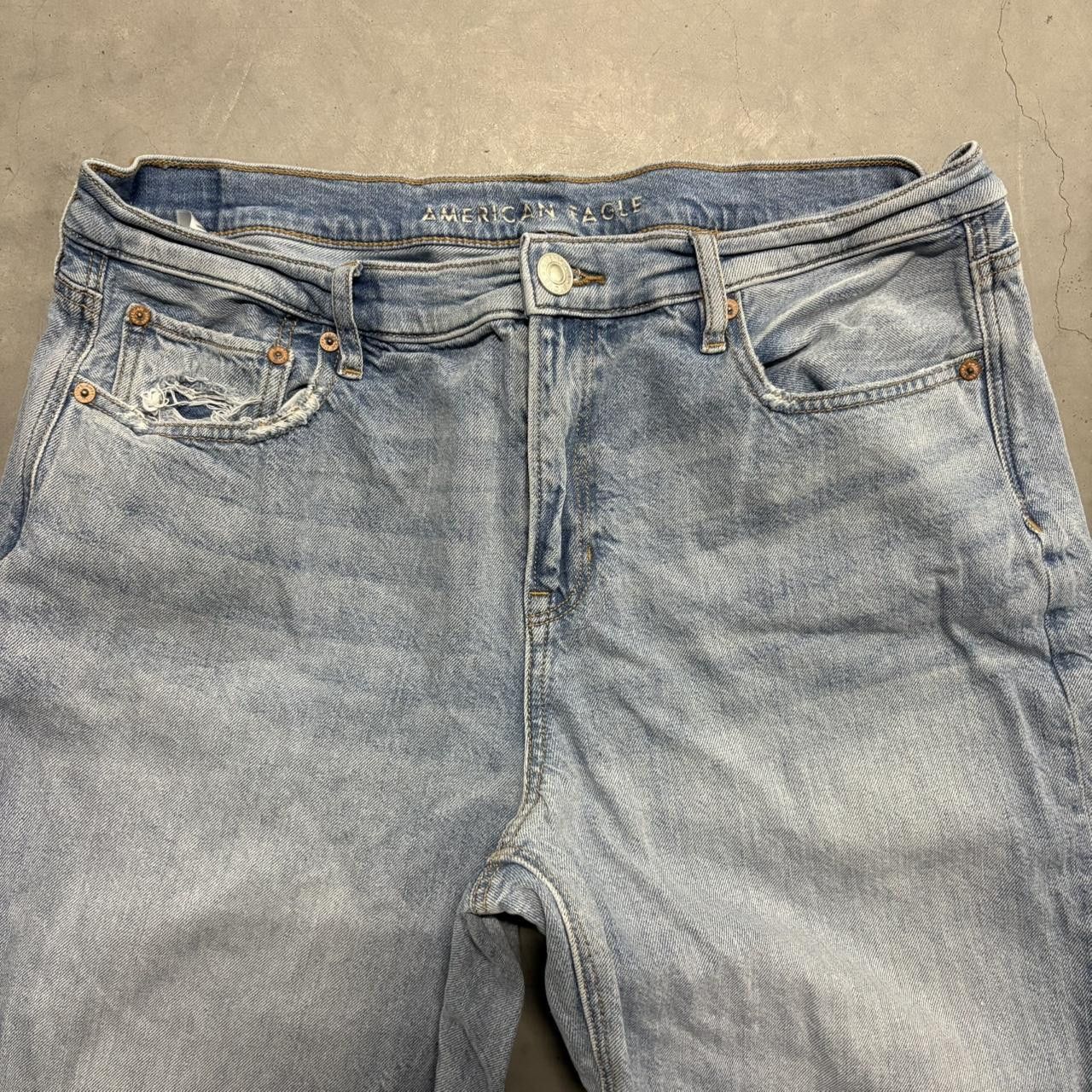 Vintage Crazy Vintage Y2K/2000s Baggy Bootcut Ripped Light Blue Wash Denim Jeans! Size US 34 / EU 50 - 4 Thumbnail