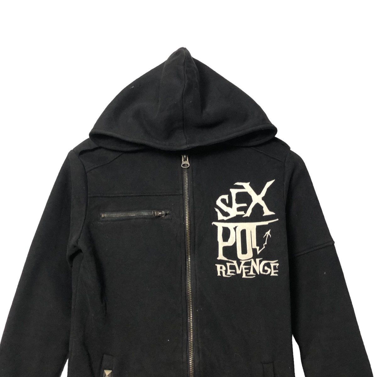 Seditionaries Vintage Sex Pot Revenge Punk Big Print Zipped Hoodie Fashion Size S / US 4 / IT 40 - 5 Thumbnail
