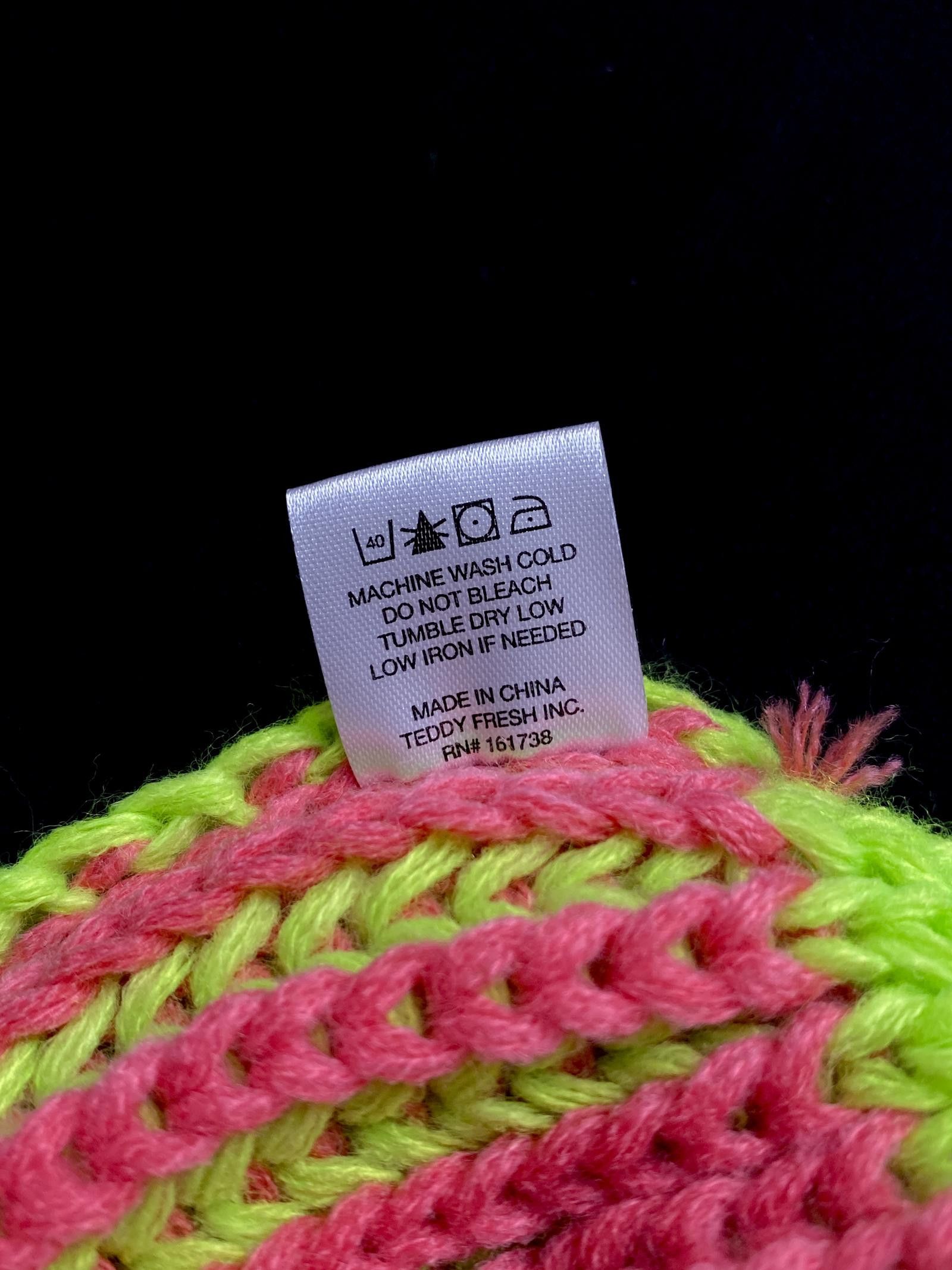 Teddy Fresh Rare Teddy Fresh Vibrant Neon No Cuff Knit Blue Beanie OS Size ONE SIZE - 7 Thumbnail