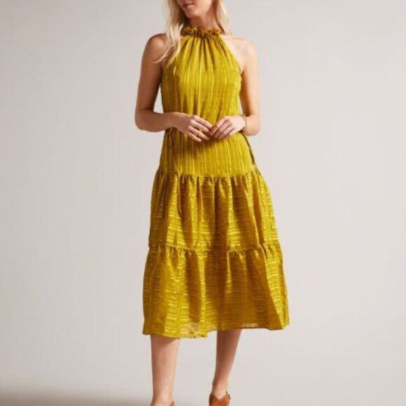 Ted Baker Ted Baker Eymilia Tiered Drawstring Midi-Dress Size L / US 10 / IT 46 - 1 Thumbnail