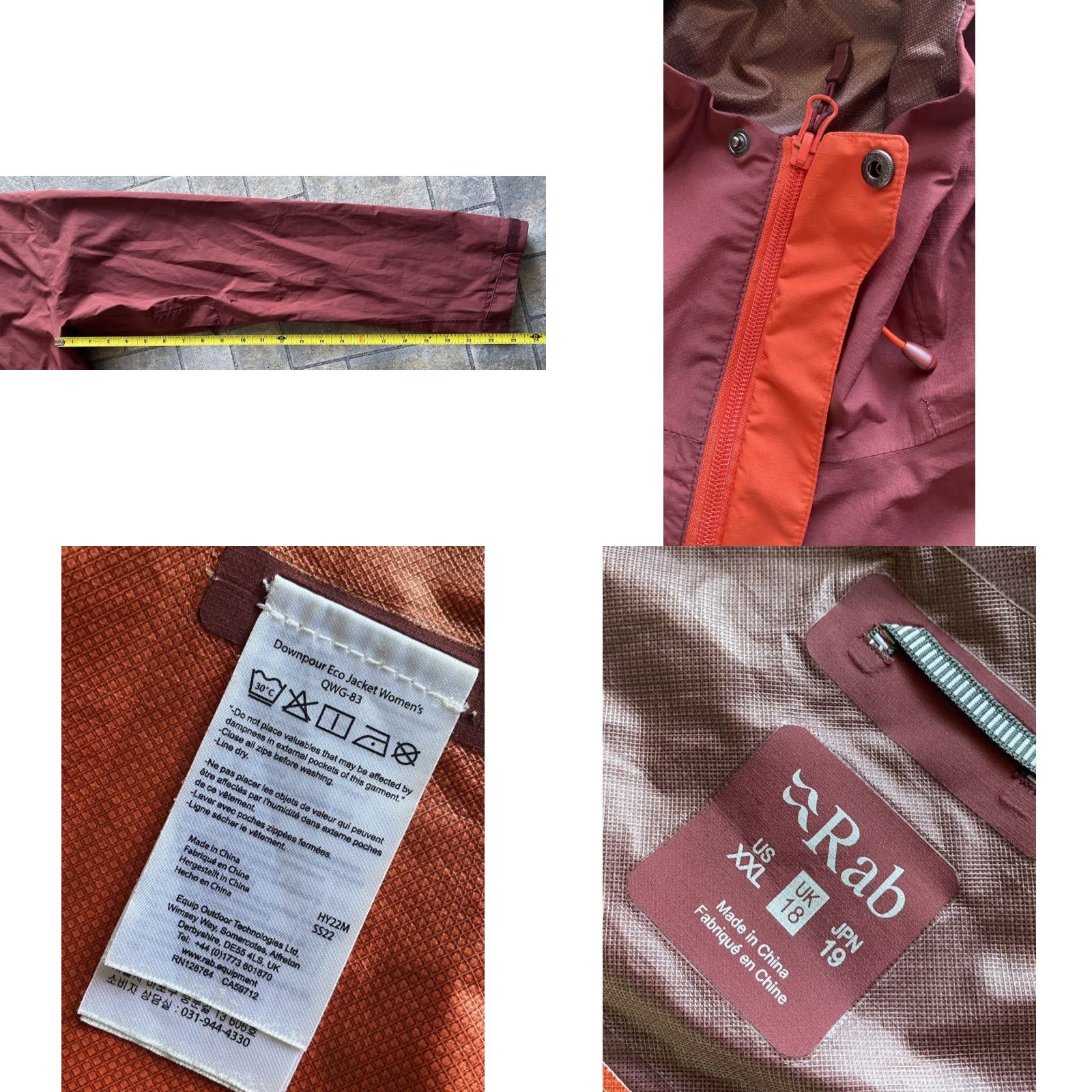 Rab RAB Downpour Eco Jacket Women 2XL Red Pertex Shield Jacket Womens Red 2XL Rab Downpour Eco Size XXL / US 16-18 / IT 52-54 - 9 Thumbnail