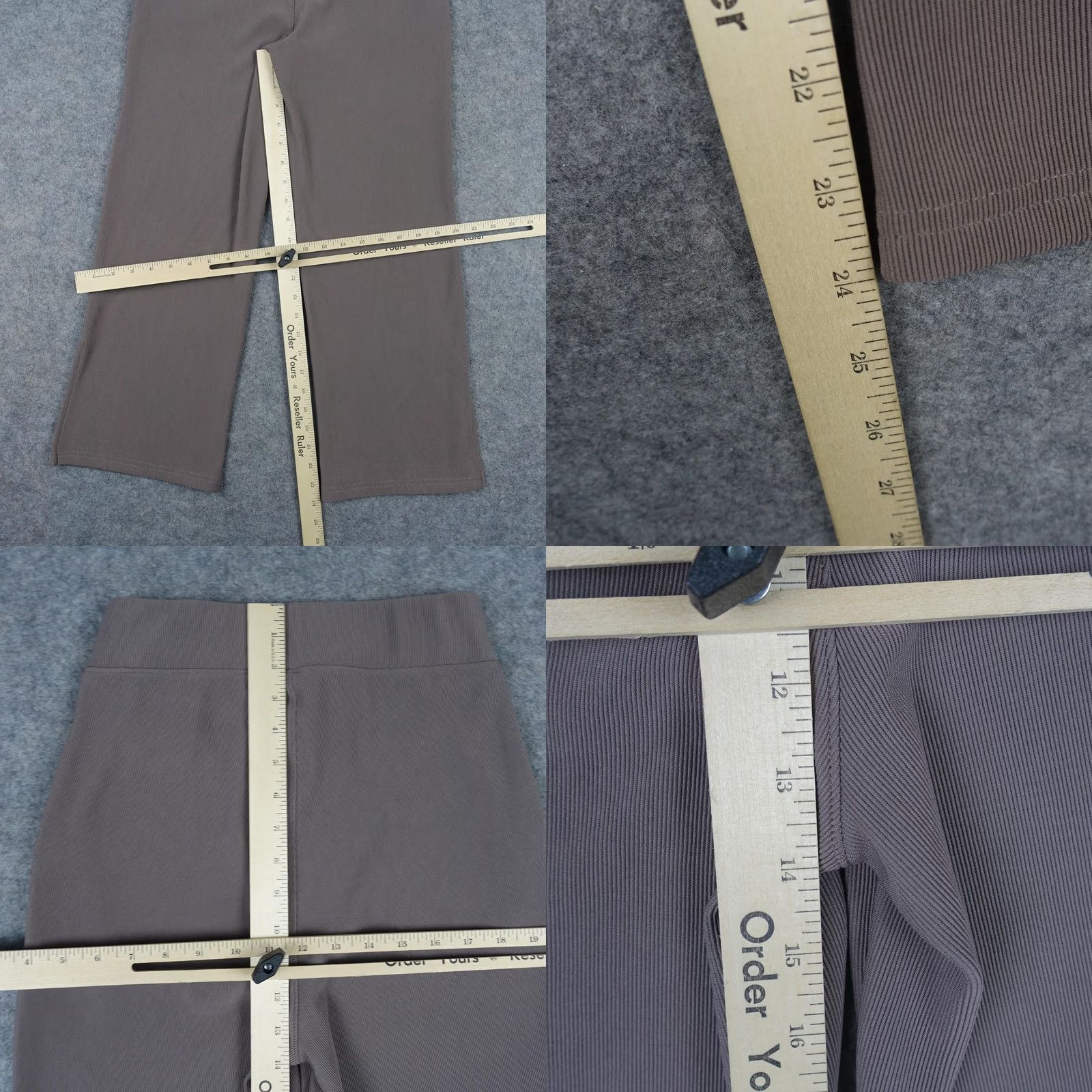 Vintage Move Theology Pants Womens Medium Brown Ribbed Wide-Leg Pull On Sweatpants Yoga Size 32" / US 10 / IT 46 - 8 Thumbnail