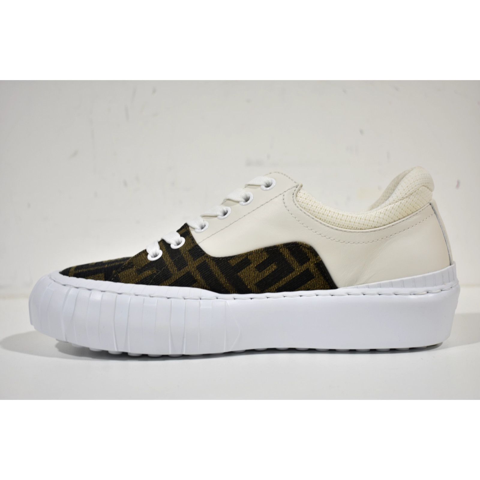Fendi Fendi Force Brown c White Platform Low Top Trainer Sneaker Size US 11.5 / IT 41.5 - 8 Thumbnail