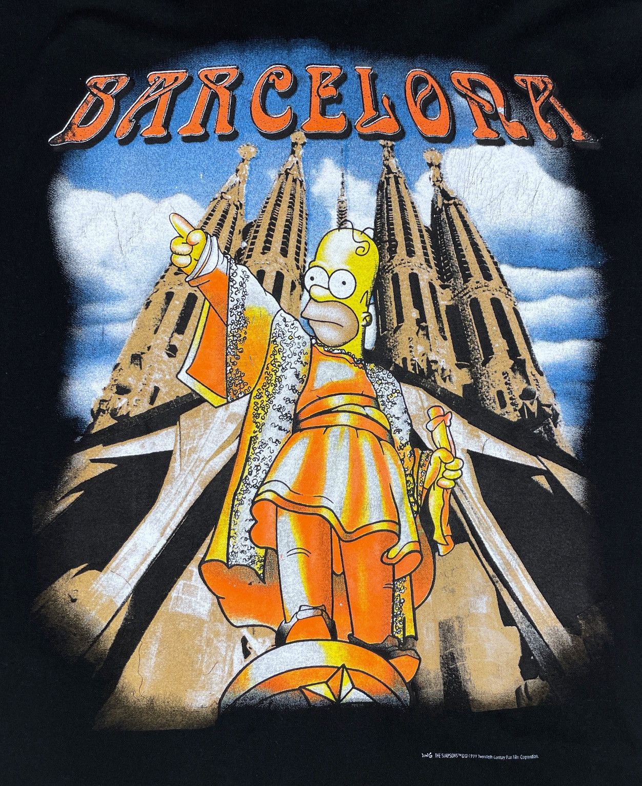 Vintage Vintage 1999 The Simpsons Homer Barcelona Cartoon T-Shirt L Size US L / EU 52-54 / 3 - 4 Thumbnail