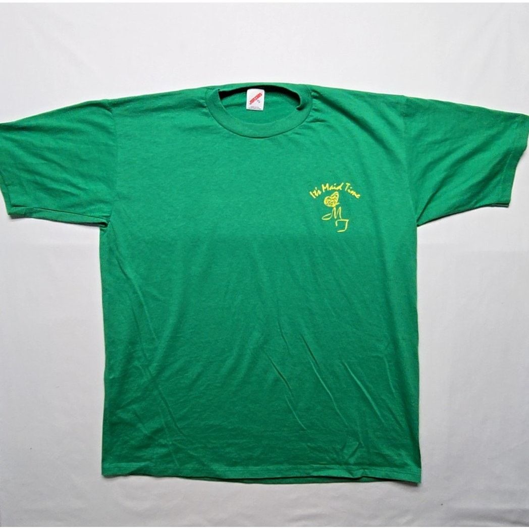 Jerzees Vintage It's Maid Time Tee Graphic Green XL Shirt 90s Size US XL / EU 56 / 4 - 3 Thumbnail