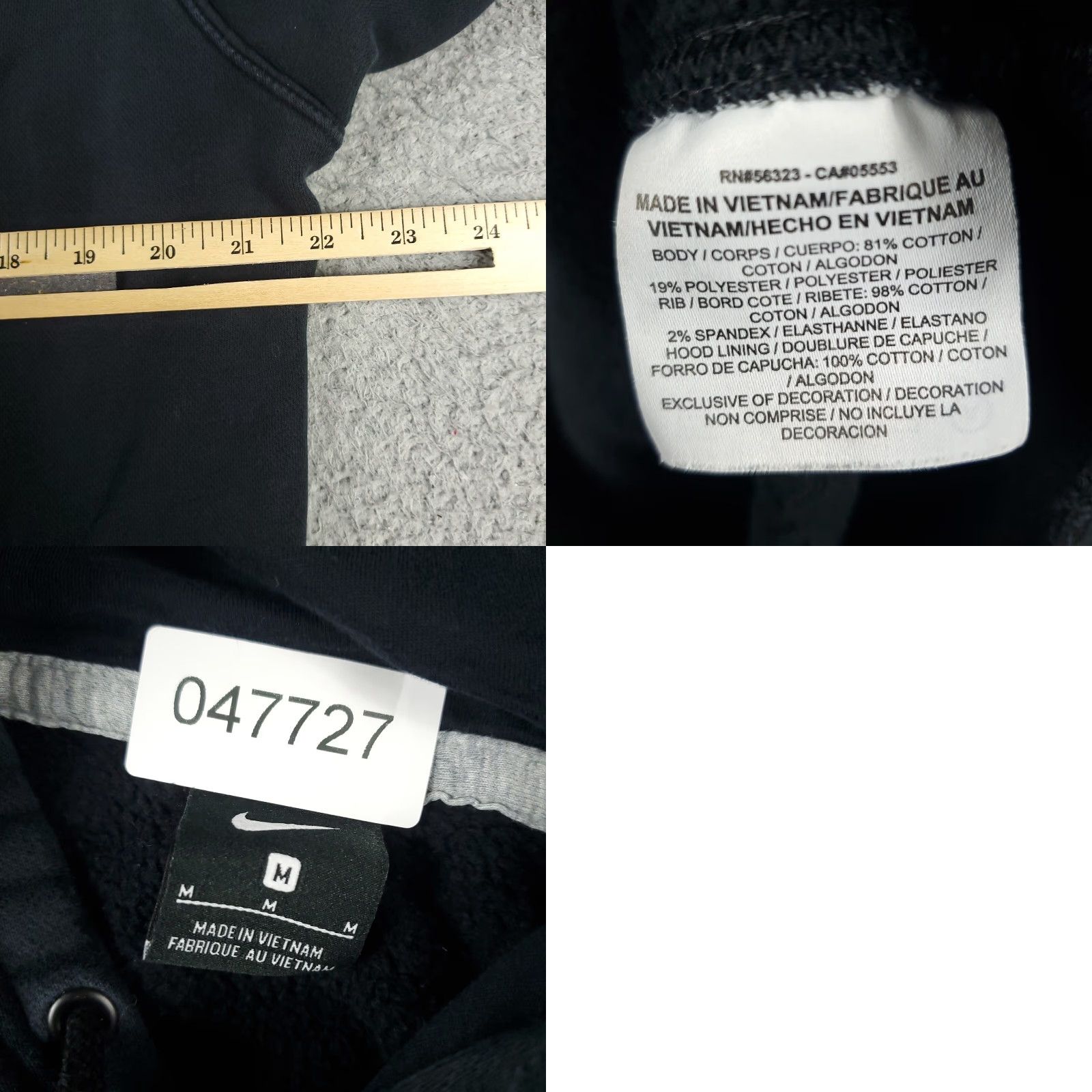 Nike Nike Hoodie Mens Medium Black Pullover Fleece Sweatshirt Classic Outdoor Size US M / EU 48-50 / 2 - 8 Thumbnail