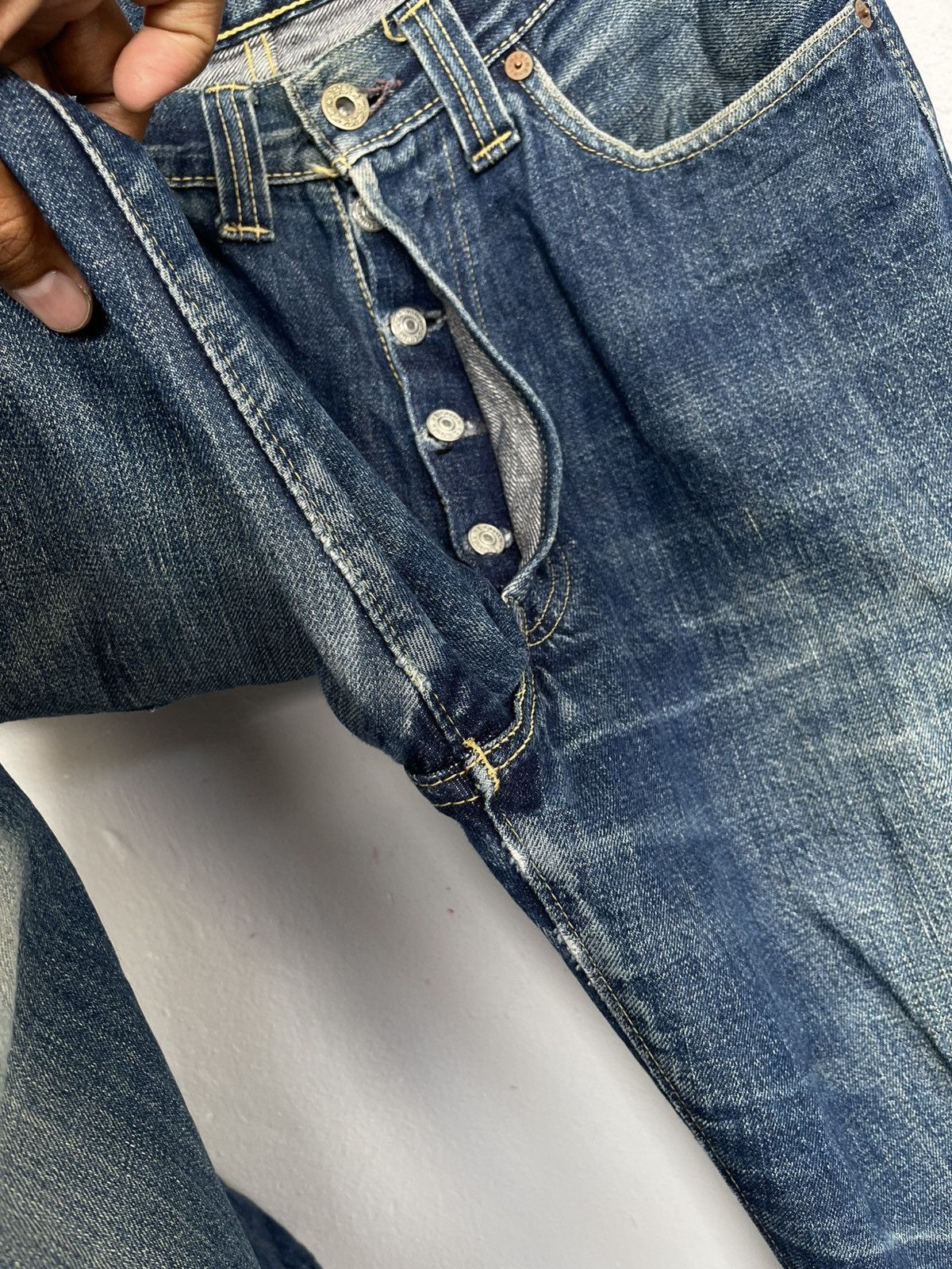 Denime Vintage Distressed Denime Selvedge Denim Size US 30 / EU 46 - 7 Thumbnail