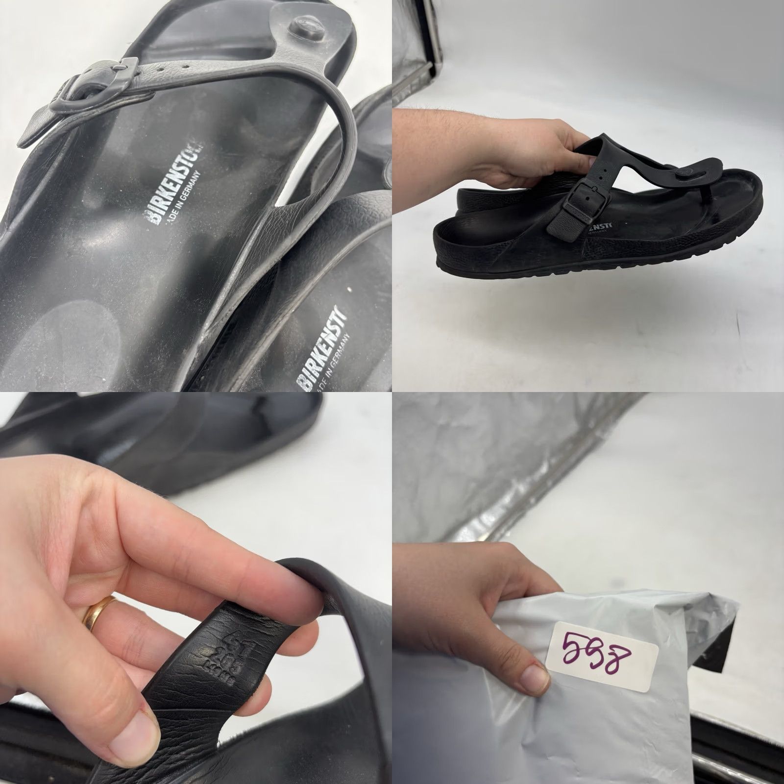 Birkenstock Birkenstock EVA Slides Womens 10 Black Waterproof Sandals Slip On Size US 9 / IT 39 - 8 Thumbnail