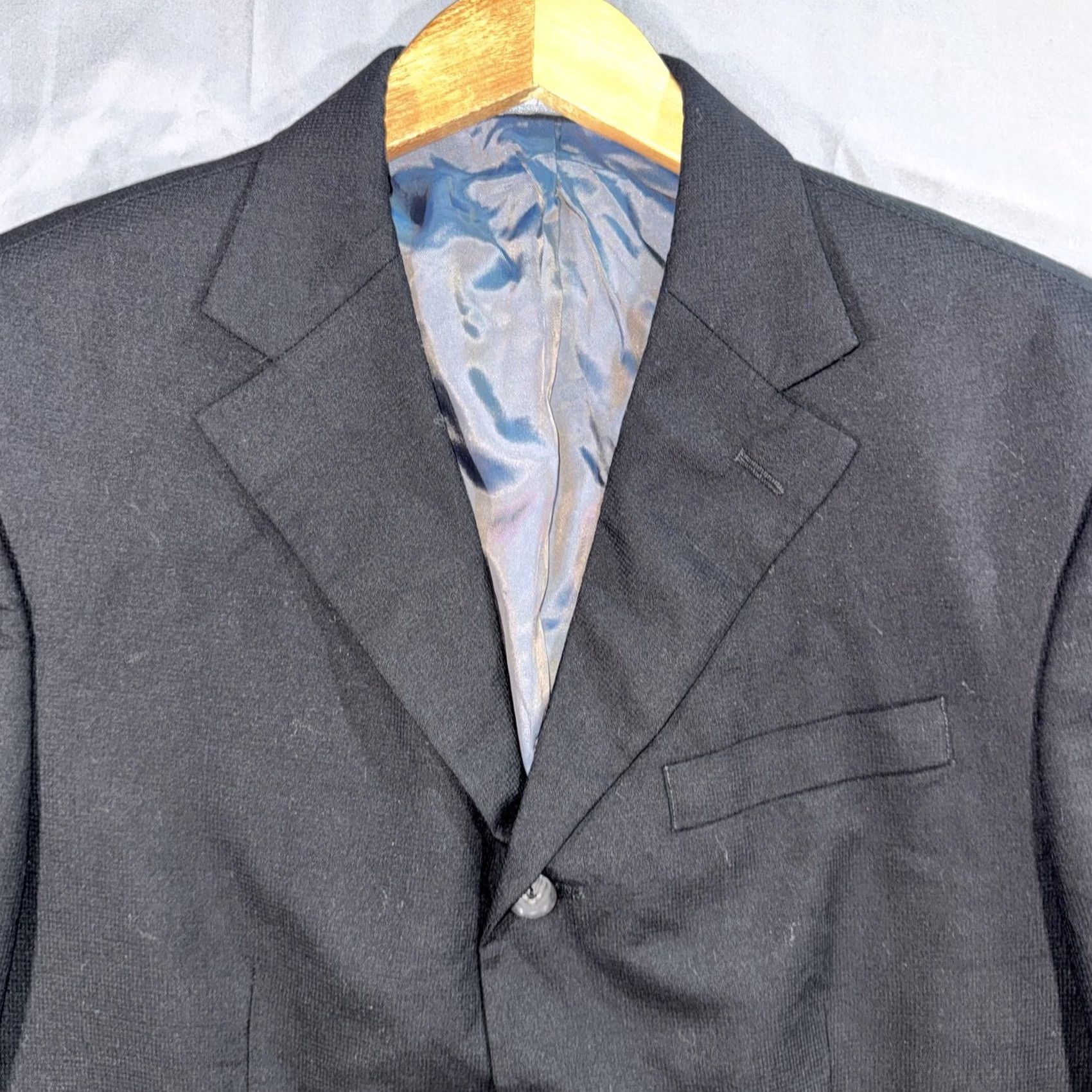 Oscar De La Renta Oscar de la Renta Suit Jacket Mens 40 Short Black Wool Three-Button Formal Size US 40 / EU 56 - 6 Thumbnail