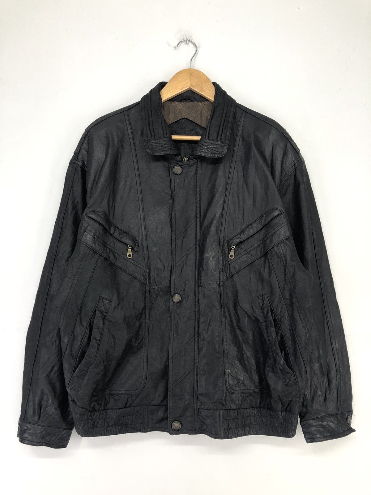 Vintage C&A San Diego Cowhide Leather Bomber Jacket