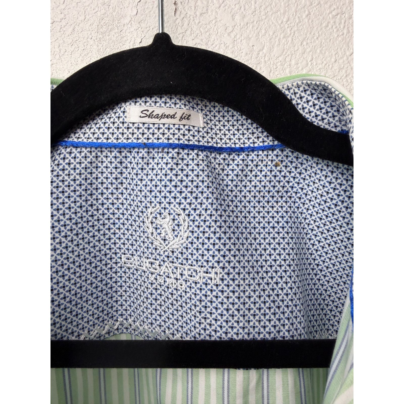 BUGATCHI Bugatchi Shaped Fit Stripe Button Front Shirt Green Men’s L Size US L / EU 52-54 / 3 - 10 Thumbnail