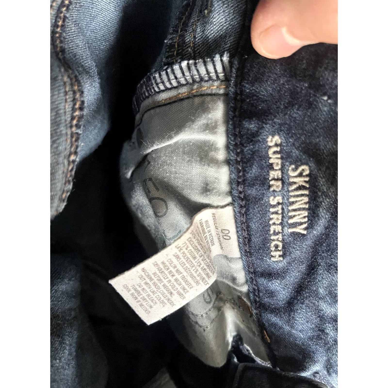 American Eagle Outfitters American Eagle Jeans Womens Size 00 Blue Skinny Super Stretch Distressed Denim - Pre-Owned Size 24" / US 00 / IT 34 - 5 Thumbnail