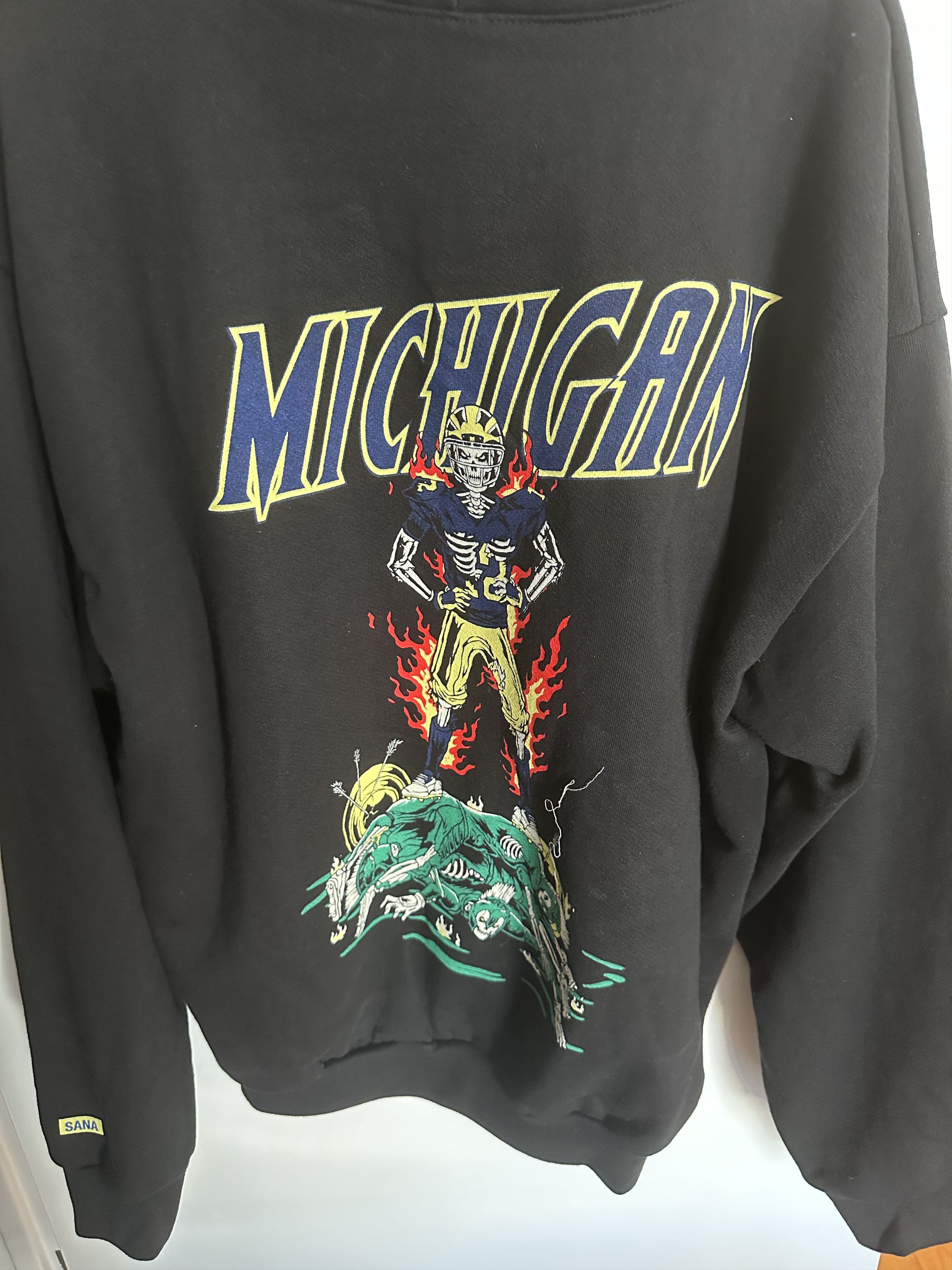SANA Sana Detroit Michigan Rivalry Hoodie Sweatshirt Black Size US XL / EU 56 / 4 - 2 Thumbnail