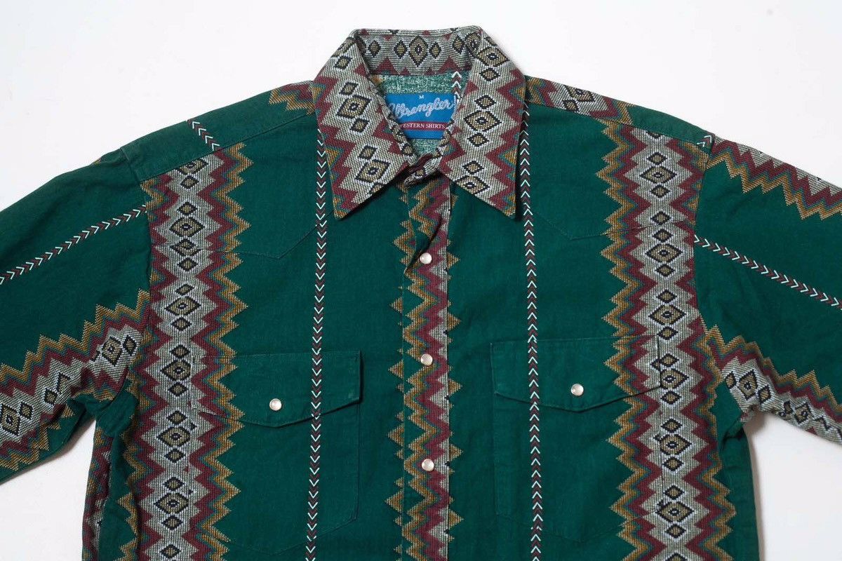 Wrangler Wranlger Pearl Snap Vintage Western Shirt Size US M / EU 48-50 / 2 - 2 Thumbnail