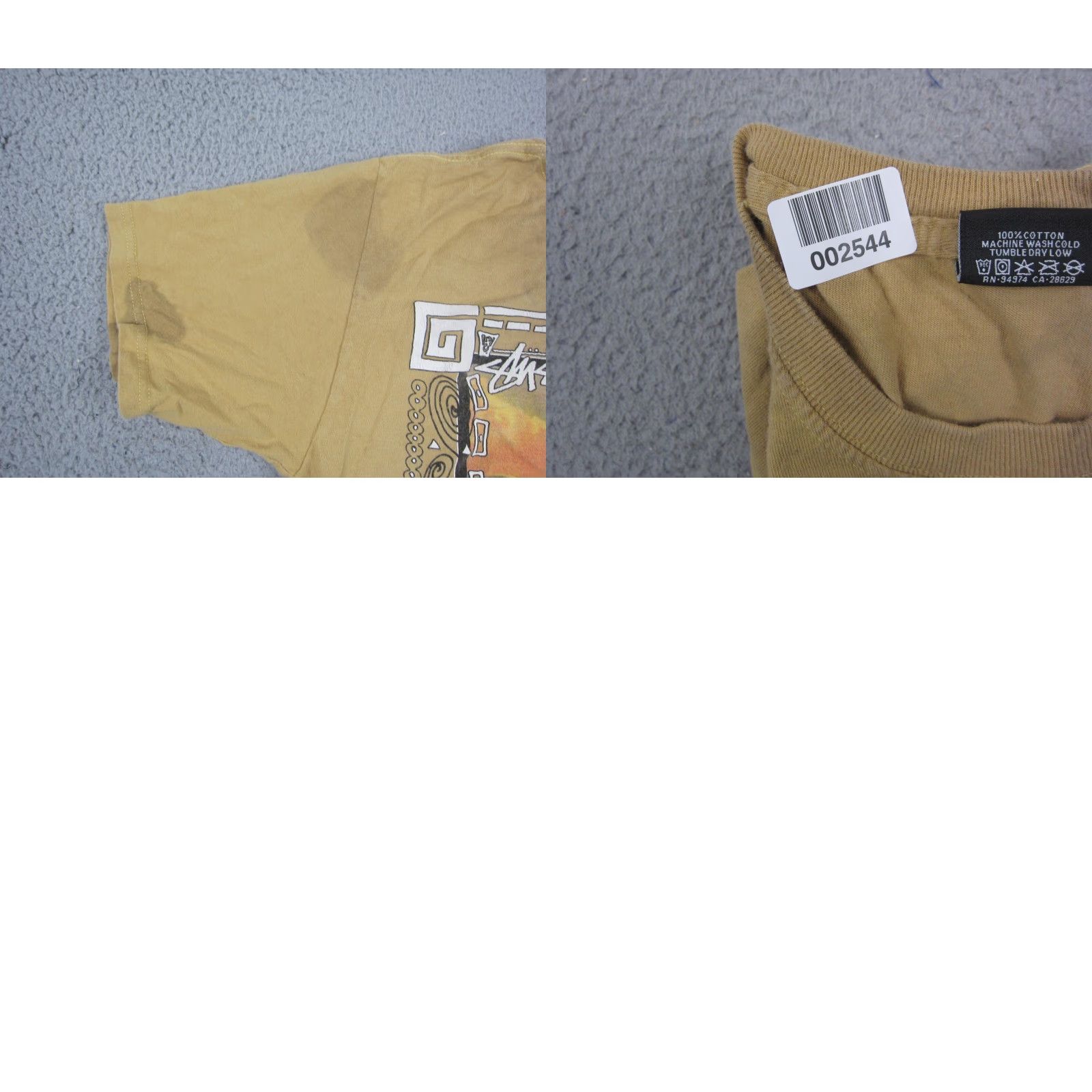 Vintage Stussy Shirt Mens S Gold Mysticism For The Modern Age Tee Graphic Casual 90s Retro Logo Cotton Short Sleeve Crew Neck T-Shirt Mens S Yellow Size US S / EU 44-46 / 1 - 10 Thumbnail