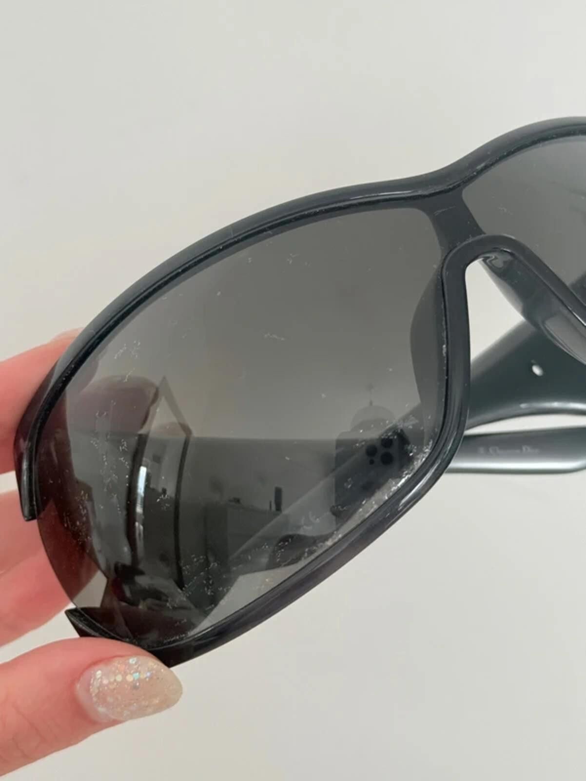 Dior Dior Black Ribbon Shield Sunglasses Size ONE SIZE - 12 Thumbnail