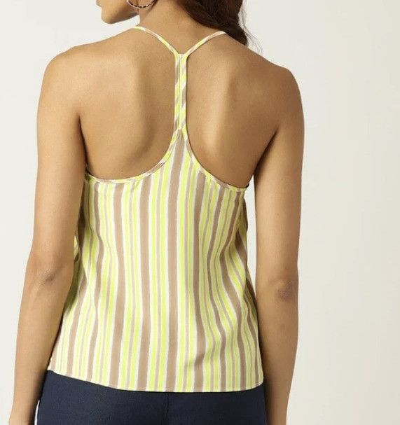 Mango Mango MNG Basics Striped Tank Top ( S ) Size S / US 4 / IT 40 - 2 Thumbnail
