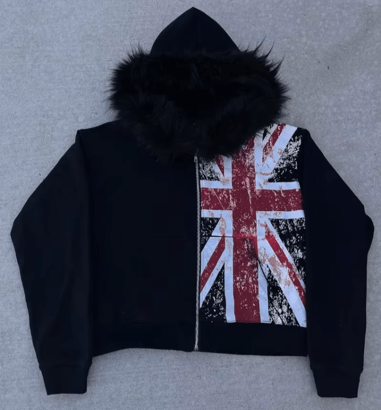 Japanese Brand Flag Printing Oversize Zipper Hoodie Size US S / EU 44-46 / 1 - 1 Thumbnail