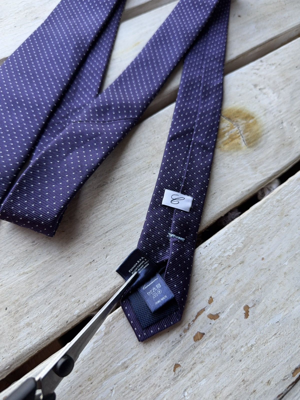 Other Camicissima Italy Purple Micro Dot Silk Tie Made in Italy Size ONE SIZE - 4 Thumbnail