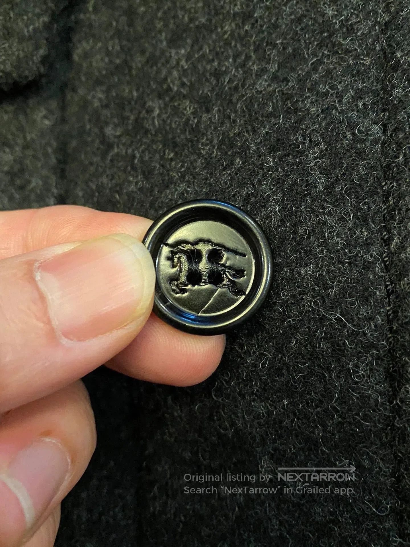 Burberry Black Short Wool Jacket with Button Front and Pockets. Size US M / EU 48-50 / 2 - 8 Thumbnail