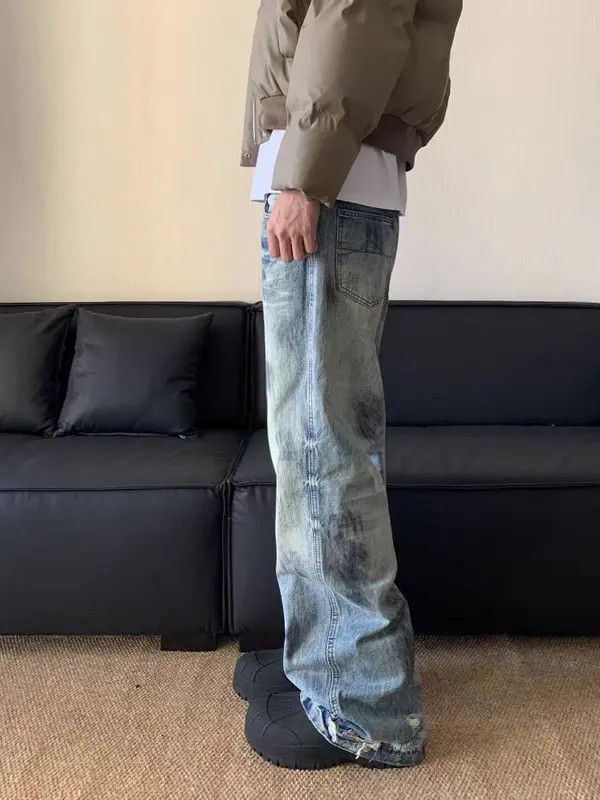 VIBE Vintage washed dirty high street straight baggy jeans Size US 33 - 5 Thumbnail