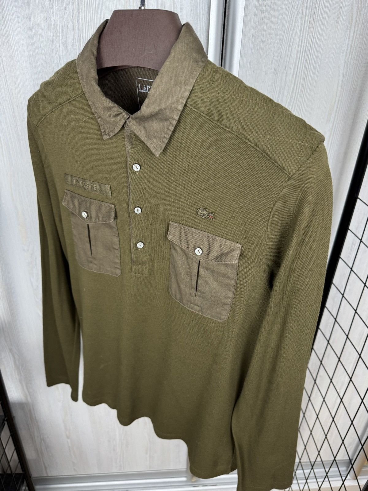 Lacoste Lacoste Khaki Green vintage slim fit rugby polo shirt Size US M / EU 48-50 / 2 - 6 Thumbnail