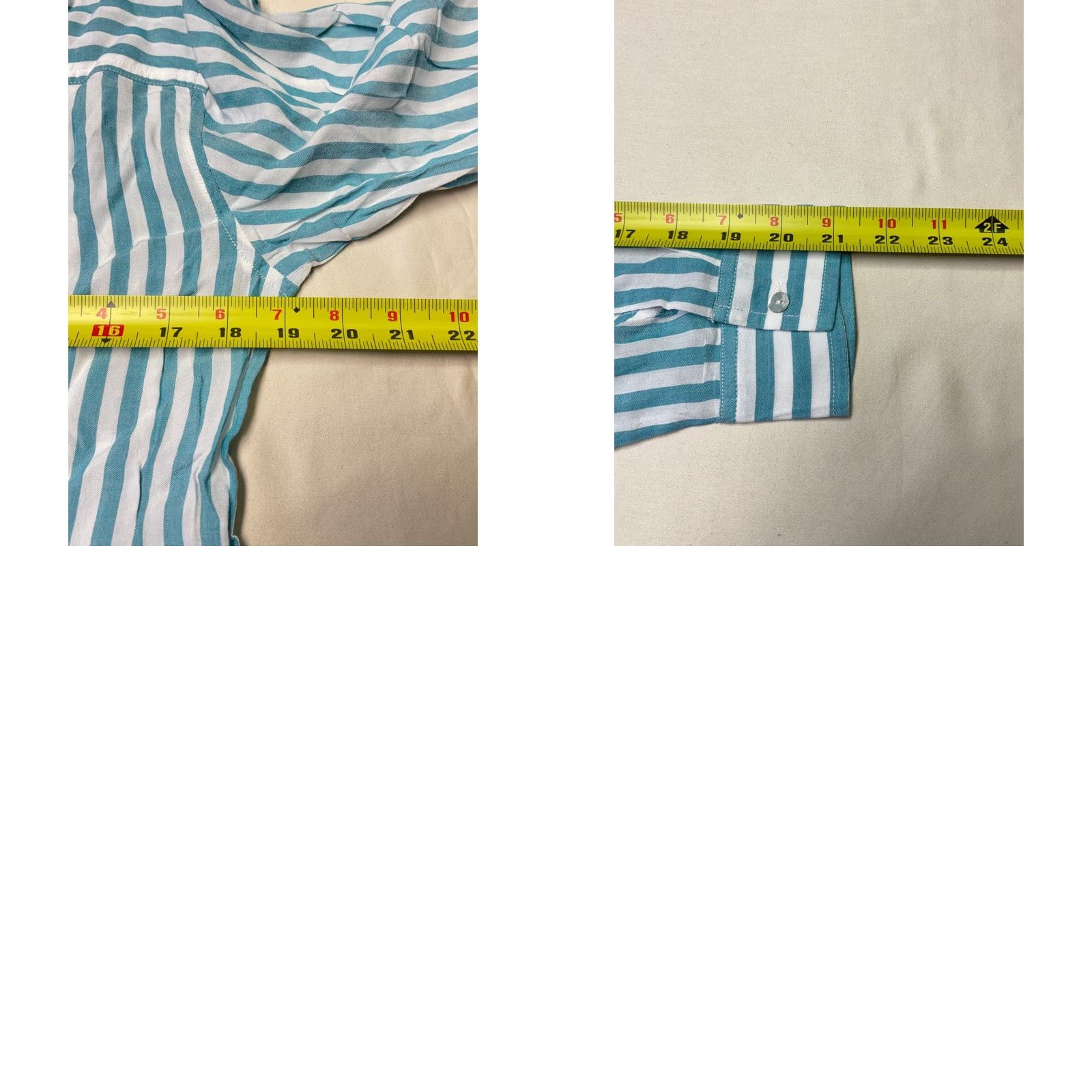Rails Rails Striped Button Down Shirt Teal White Long Sleeve Shirt S Women Dress Shirt Blouse Tunic Casual Everyday Size S / US 4 / IT 40 - 8 Thumbnail