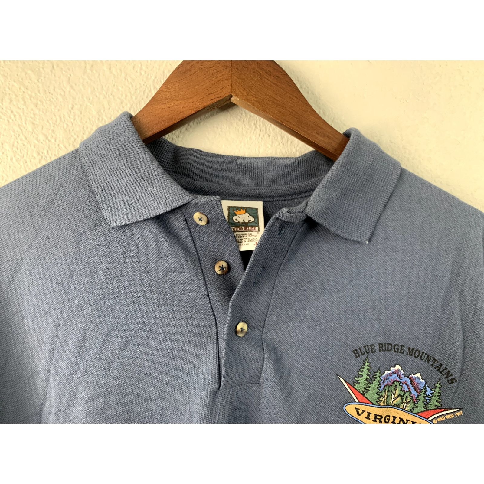 Vintage Vintage Blue Ridge Mountains Polo Shirt Virginia VTG 90s L Size US L / EU 52-54 / 3 - 4 Thumbnail