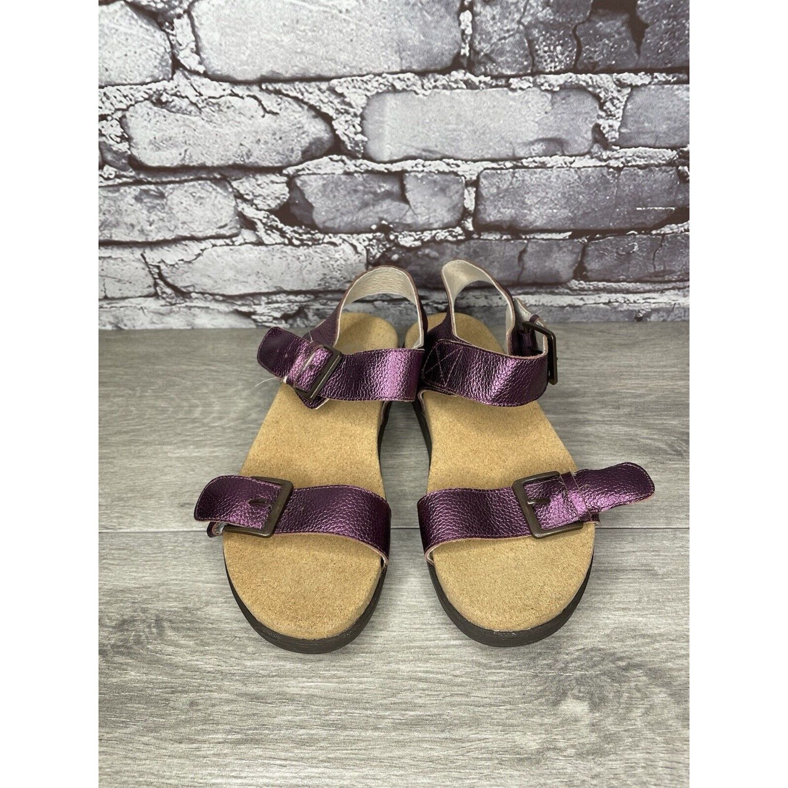 Other Revitalign Metallic Purple Adjustable Buckle Slip On Sandal Size US 7 / IT 37 - 13 Thumbnail