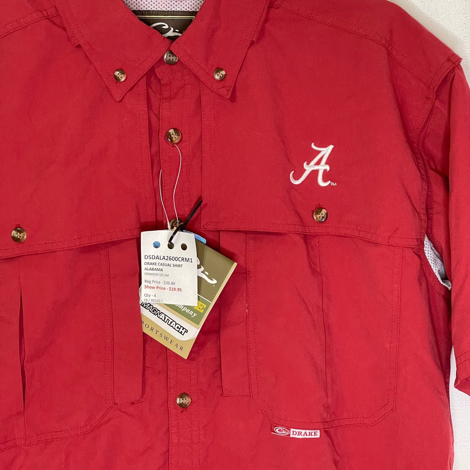 Drake Drake's Alabama Waterfowl Short Sleeve Crimson Shirt, S Size US S / EU 44-46 / 1 - 3 Thumbnail
