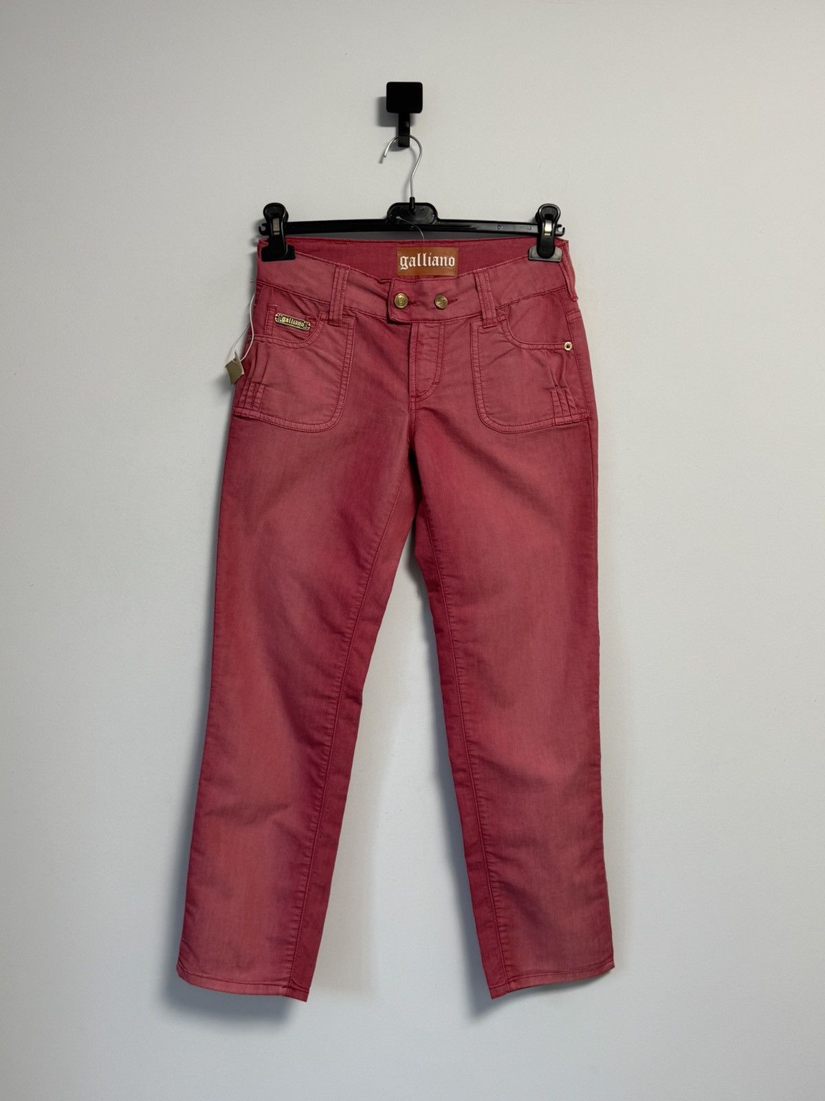 John Galliano NEW Galliano 3/4 cropped pants trousers pink size 26 40 Size 26" / US 2 / IT 38 - 1 Thumbnail