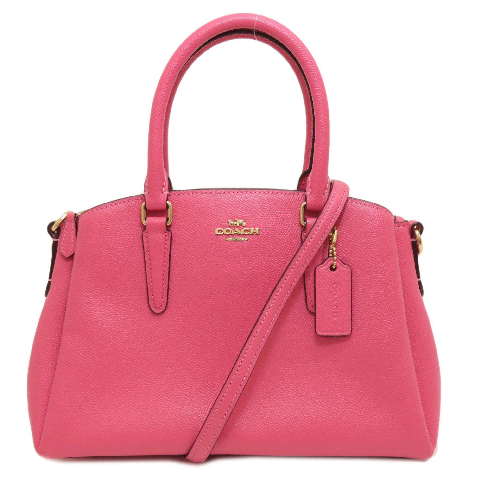 image of Coach F28977 Metal Fittings Handbag Pvc Women's Coach in Pink
