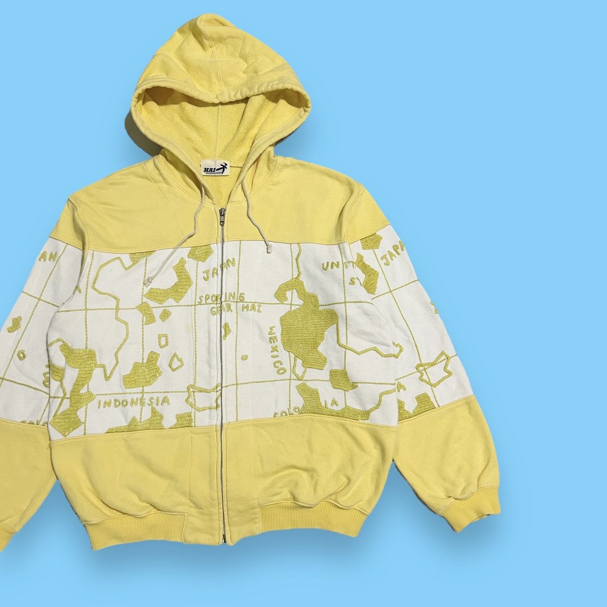 1990s Hai Sporting Gear - Map Zipper Hoodie