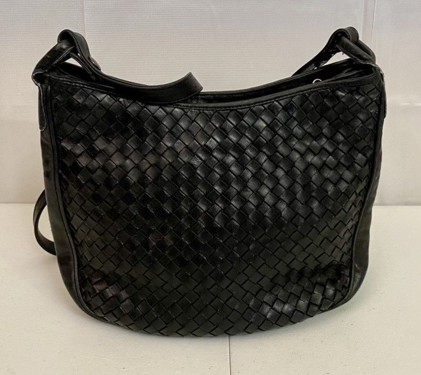 Cole Haan Cole Haan Black Leather Intrecciato Woven Shoulder Bag Size ONE SIZE - 3 Thumbnail