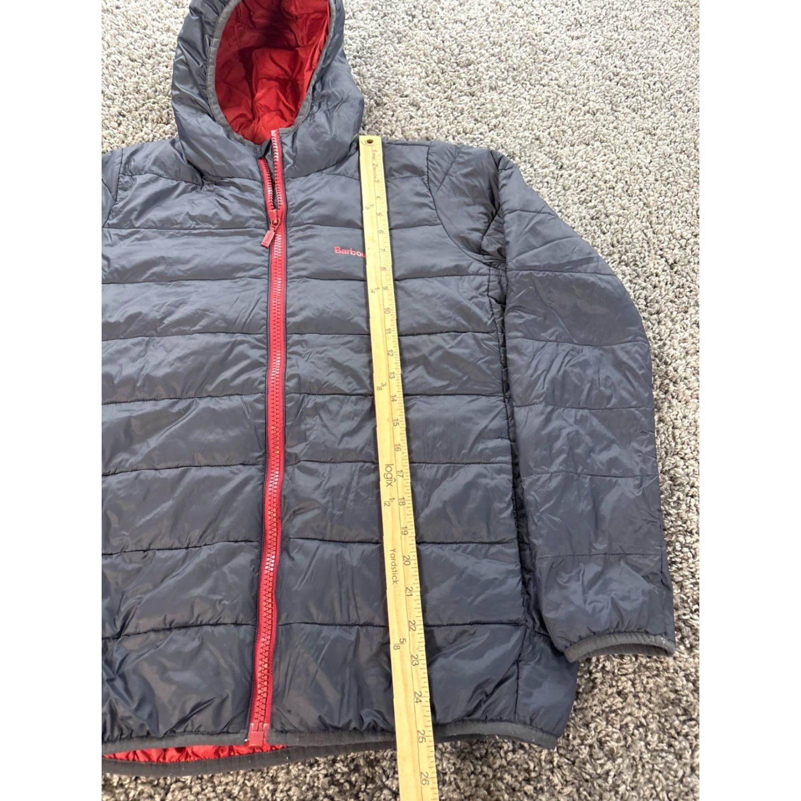 Barbour BARBOUR Puffer Jacket Womens 2XL Blue Long Insulated Hooded Winter Coat Jacket Coat Long Sleeve Zip Snap Size XXL / US 16-18 / IT 52-54 - 2 Thumbnail