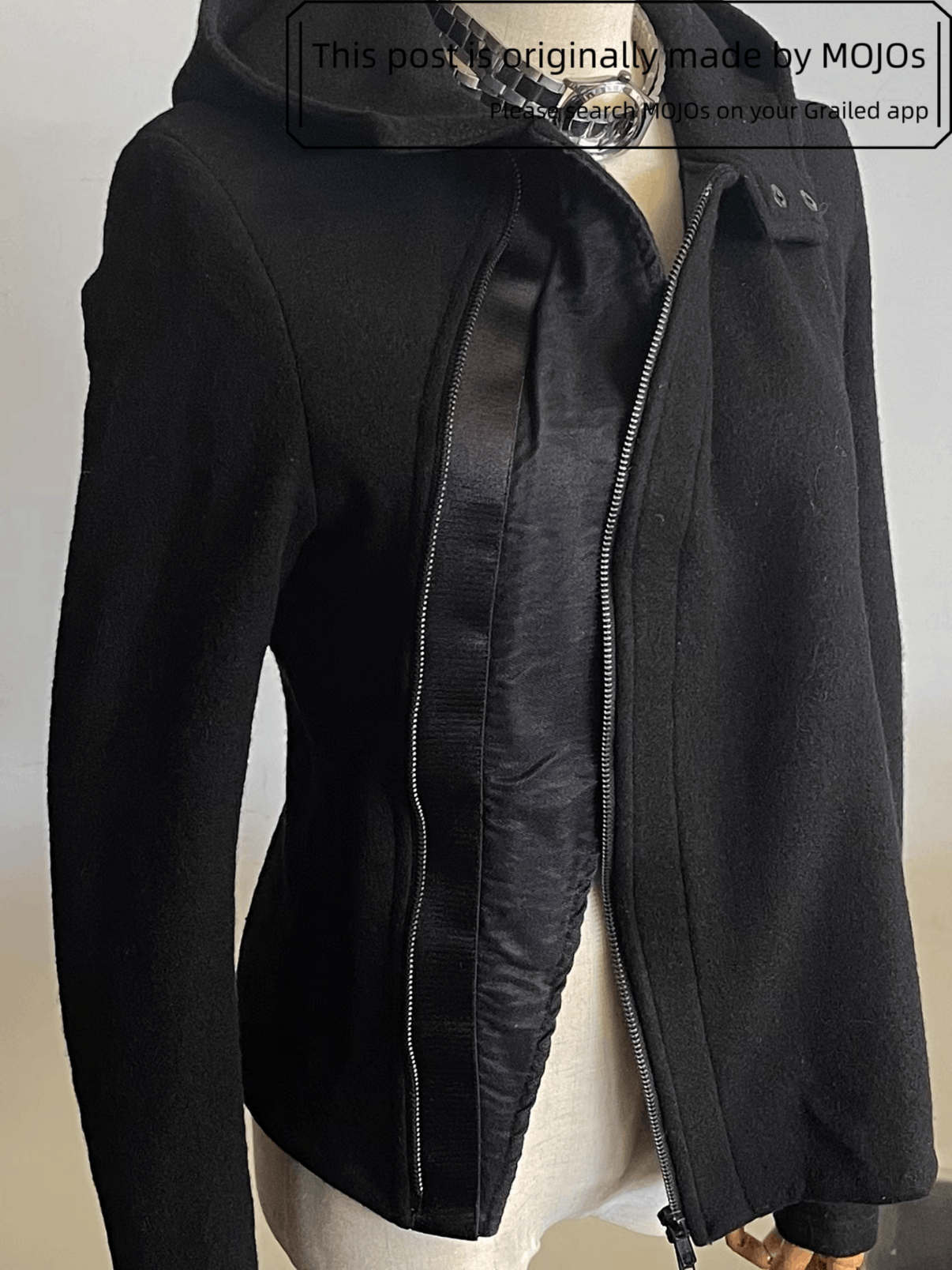 Ann Demeulemeester Sz XS Ann Demeulemeester Cross Zip Wool Hoodie mojos2214 Size US XS / EU 42 / 0 - 1 Thumbnail