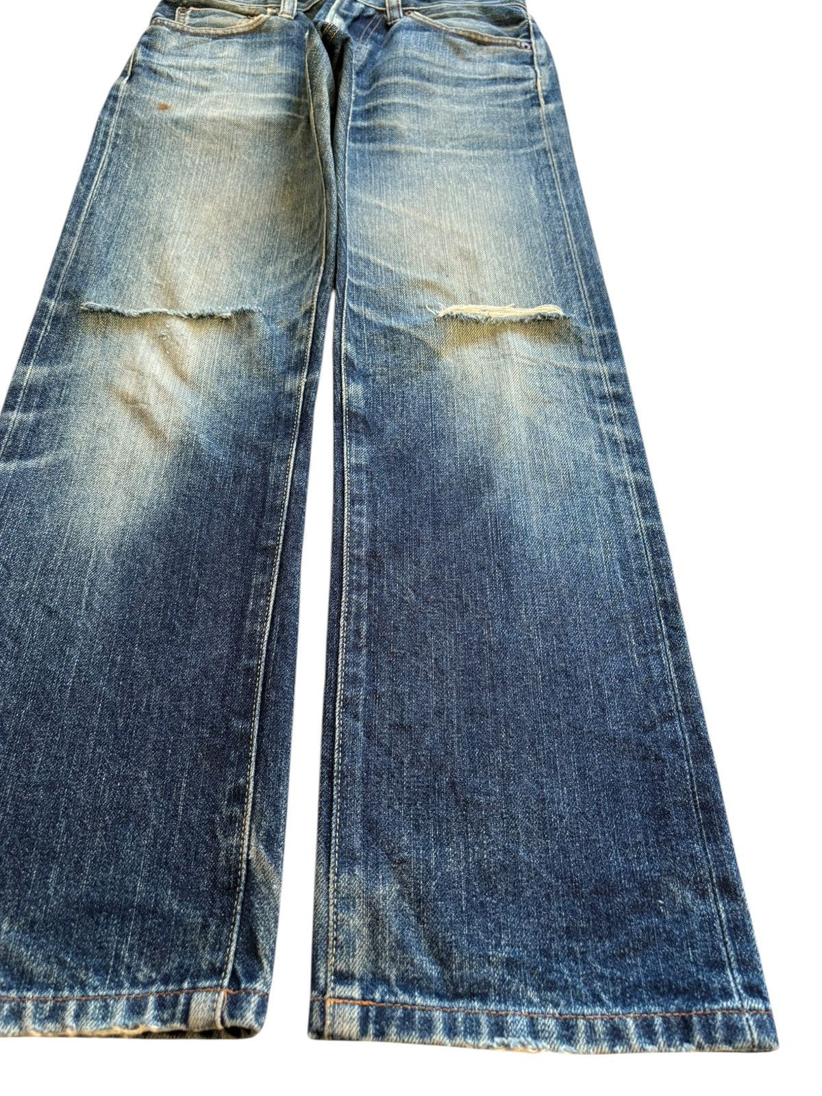 Uniqlo Vintage Uniqlo Selvedge Rusty Mud Wash Ripped Jeans Size US 28 / EU 44 - 8 Thumbnail
