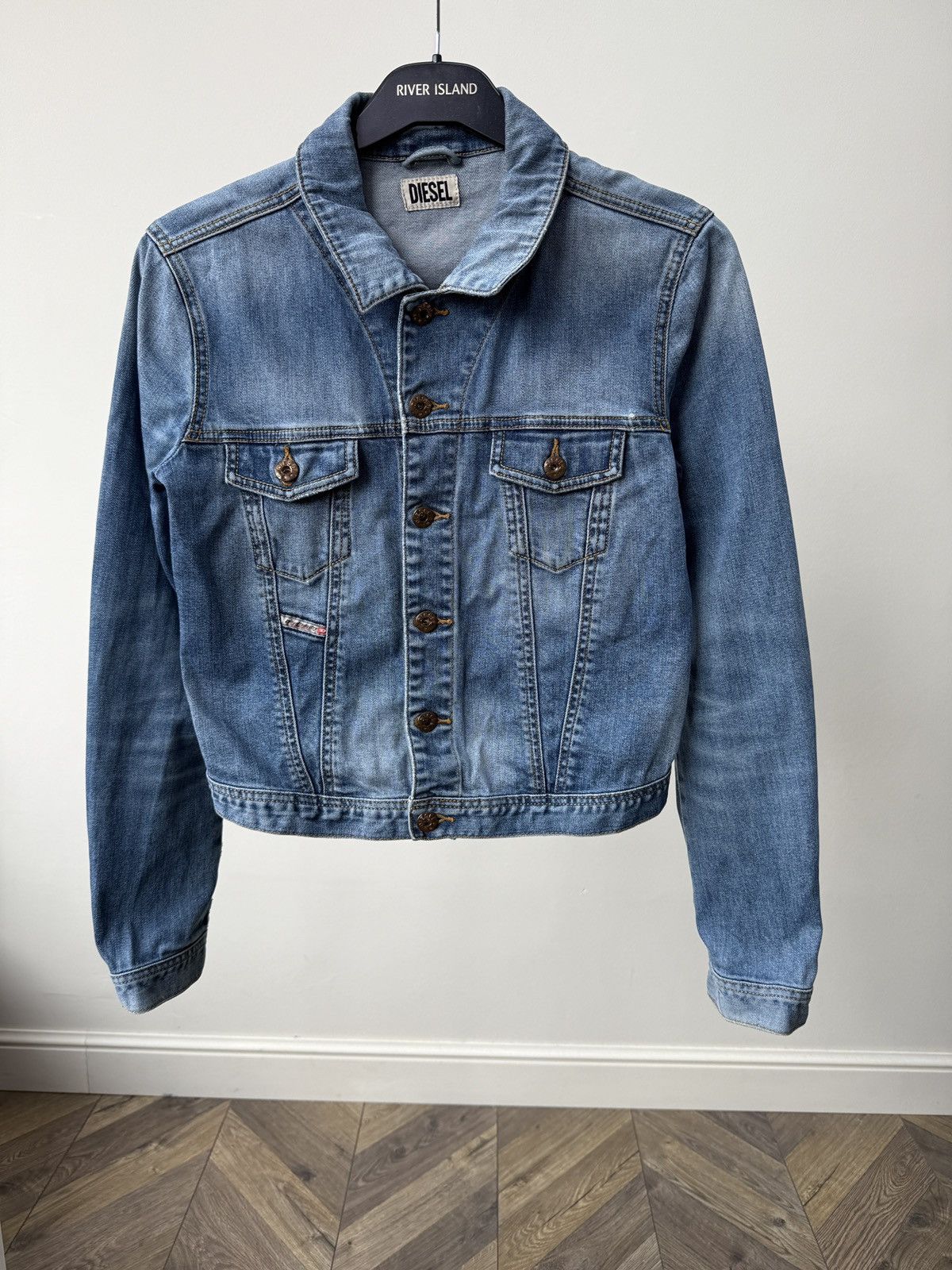 Diesel Vintage Diesel Denim Jacket Cropped Blue Trucker Jean Jacket Size S / US 4 / IT 40 - 1 Thumbnail