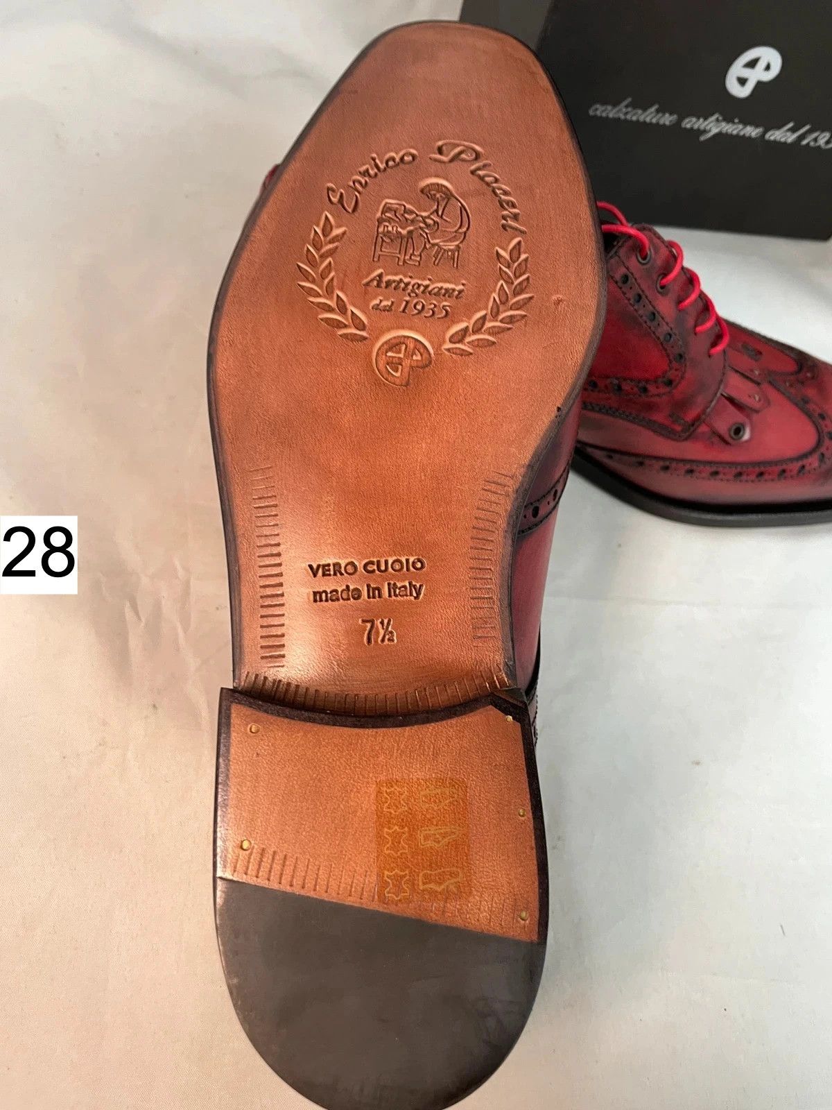 Enrico Coveri Enrico Piaceri Formal Red Leather Shoes Size US 9 / EU 42 - 4 Thumbnail