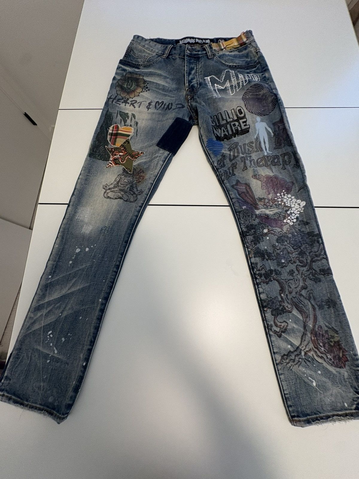 Billionaire Boys Club BBC patchwork denim jeans Size US 30 / EU 46 - 2 Thumbnail